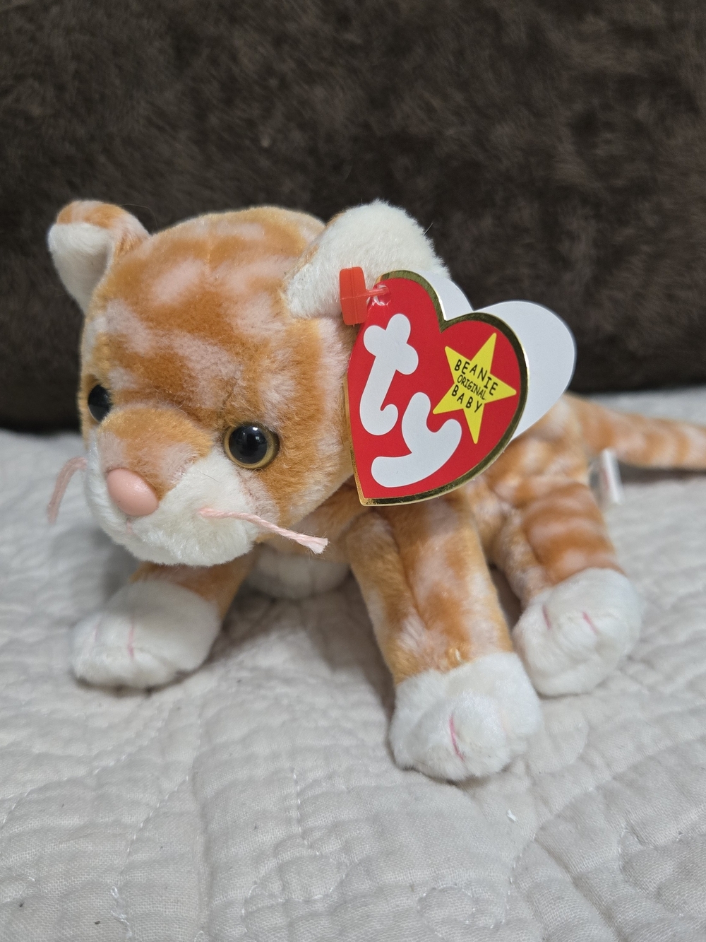 Ty Beanie Baby Orange Tabby Cat Plush